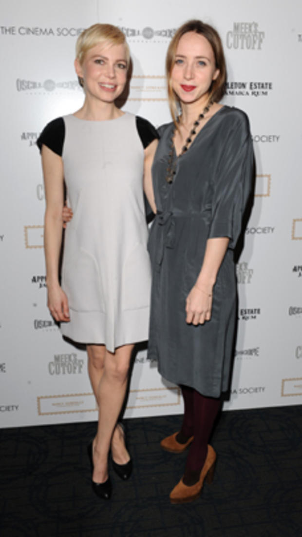 Michelle Williams and Zoe Kazan attend "Meek's Cutoff" screening in NYC. 