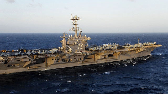 In this image provided by the U.S. Navy the aircraft carrier USS John C. Stennis is shown at sea in the Pacific Ocean on Nov. 14, 2009. 