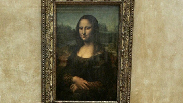 Leonardo da Vinci's "Mona Lisa" in the Louvre Museum in Paris in 2005 