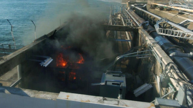 Fire burns near Unit 4 reactor at Fukushima Dai-ichi power plant 