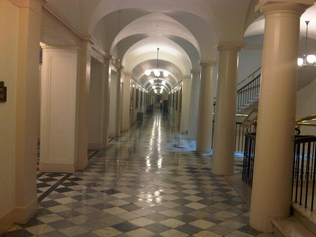 A view of the halls in the Treasury Department, 