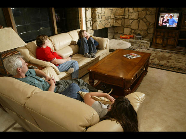 Family Watching TV 