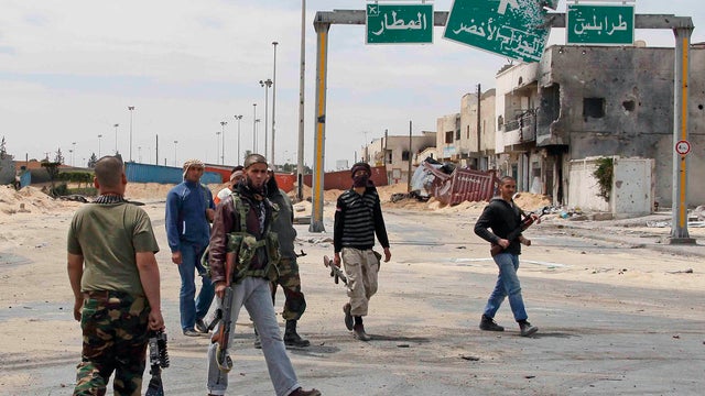 Libyan rebel fighters in Misrata 