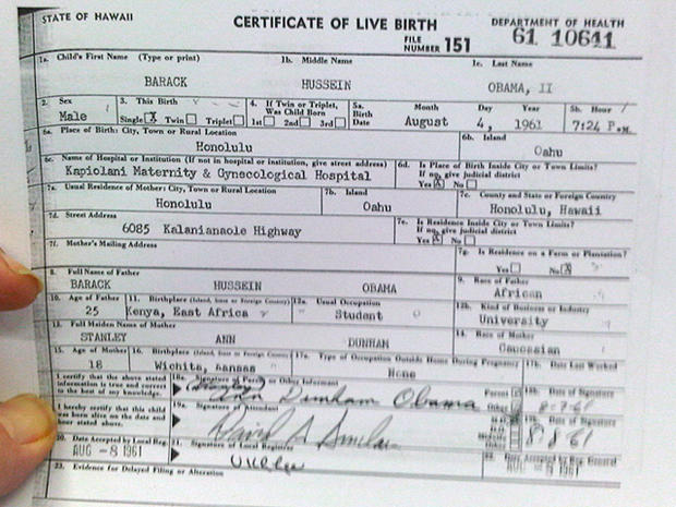 Barack Obama birth certificate 