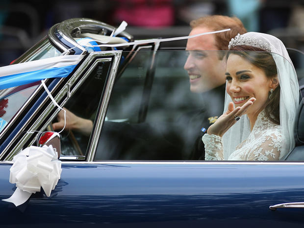 Prince William, Duke of Cambridge and Catherine, Duchess of Cambridge drive from Buckingham Palace 