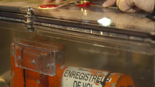 The cockpit voice recorder from Air France flight 447 is sealed in a plastic box for transport after being pulled from the Atlantic Ocean floor on May 2. 