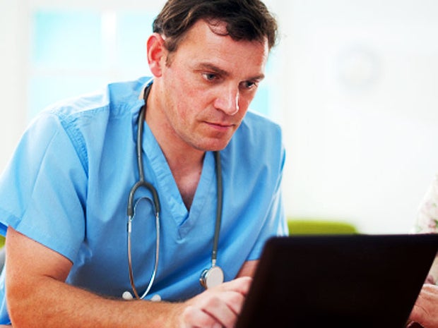 doctor, electronic, tablet, medicine, health, records, stock, 4x3 