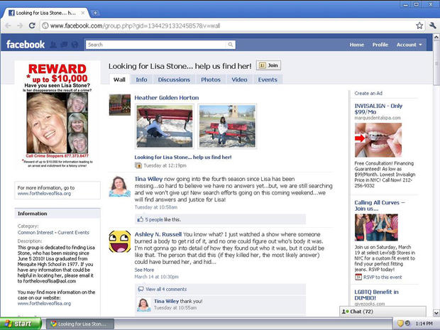 Looking for Lisa Stone Faceboom page 