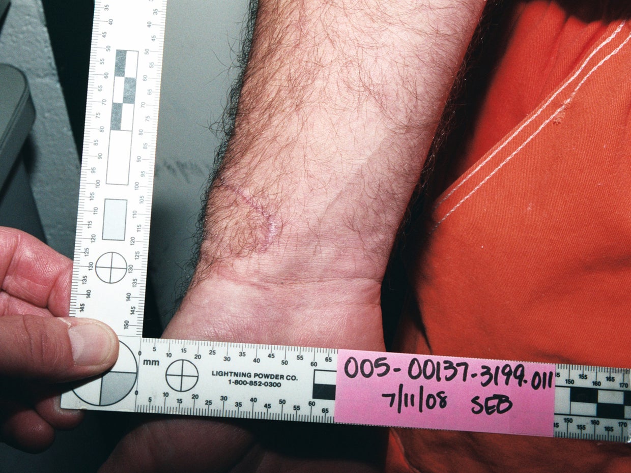 Michael Gargiulo and identifying marks and tattoos taken at the time of his arrest in Los Angeles in the summer of 2008. 