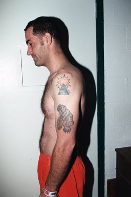 Michael Gargiulo and identifying marks and tattoos taken at the time of his arrest in Los Angeles in the summer of 2008. 