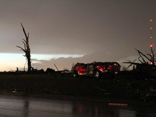 Dusk in Joplin, Mo., May 23, 2011 - the day after the tornado hit. 