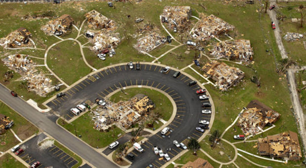 destroyed neighborhood in Joplin 