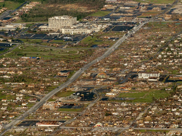 path of a powerful tornado 