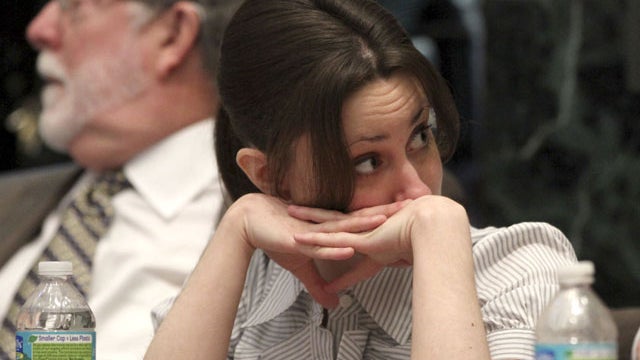 Casey Anthony stares after a spectator interrupts during jury selection in her trial at the Pinellas County Criminal Justice Center in Clearwater, Fla. Friday, May 20, 2011. Anthony is accused of killing her 2-year-old daughter Caylee in 2008. (AP Photo/G 