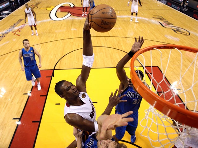 Chris Bosh goes up for a dunk 