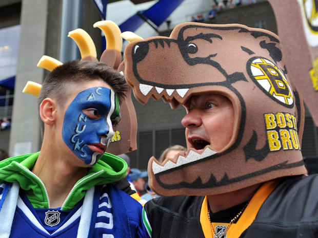 Canucks and Bruins fans 