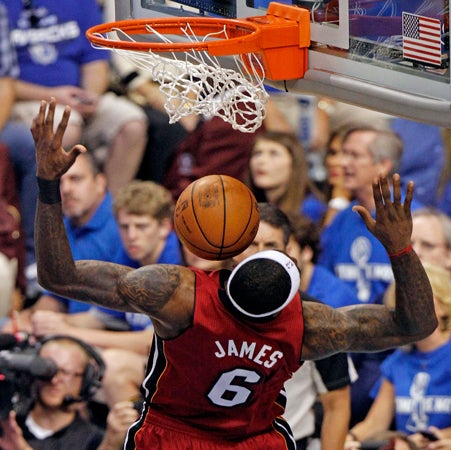 LeBron James dunks 