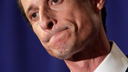U.S. Rep Anthony Weiner, D-N.Y., addresses a news conference in New York, Monday, June 6, 2011. After days of denials, a choked-up New York Democratic Rep. Anthony Weiner confessed Monday that he tweeted a bulging-underpants photo of himself to a young wo 