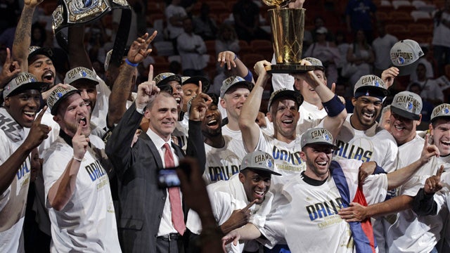 Mavericks celebrate after winning NBA title 
