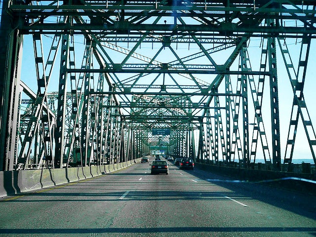 driving, road, oregon, bridge 