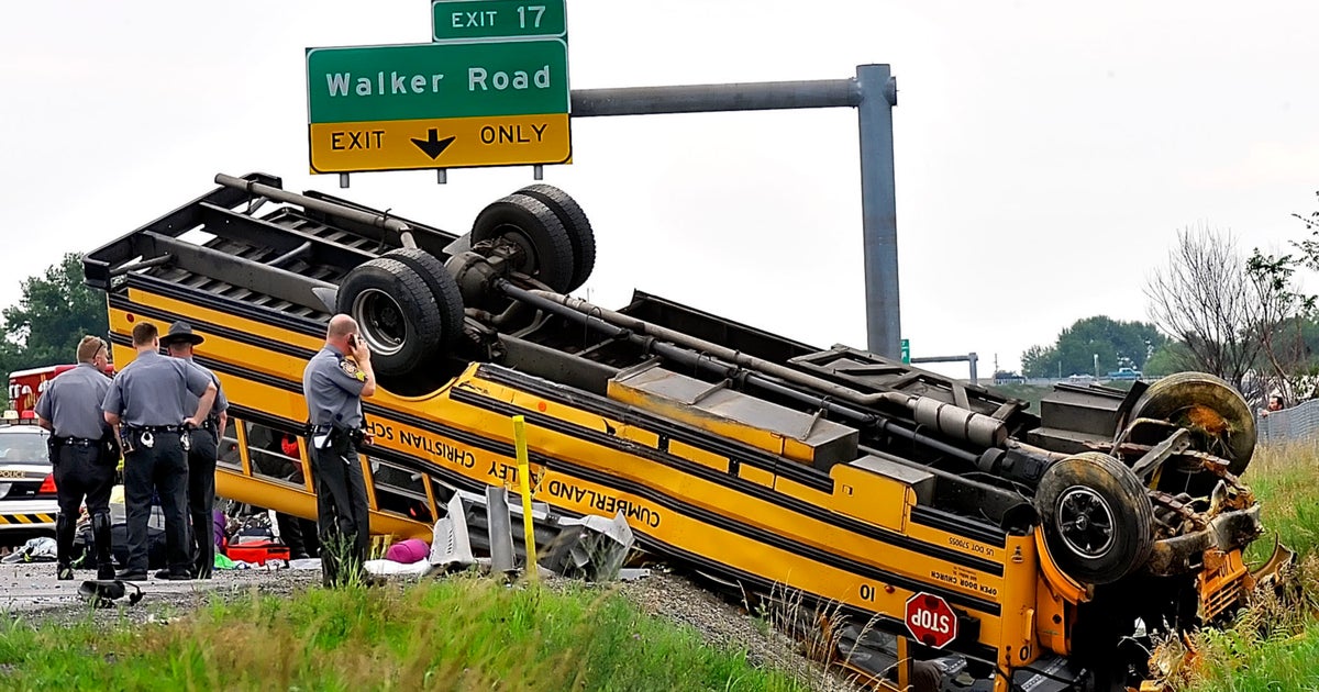 23 hurt as school bus crashes in rural Pa. - CBS News