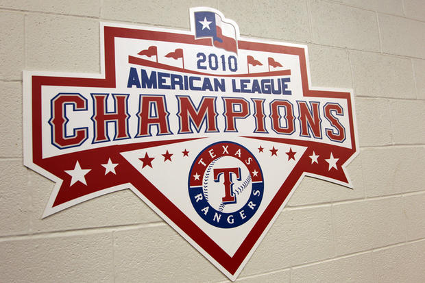 Texas Rangers AL Champs sign 