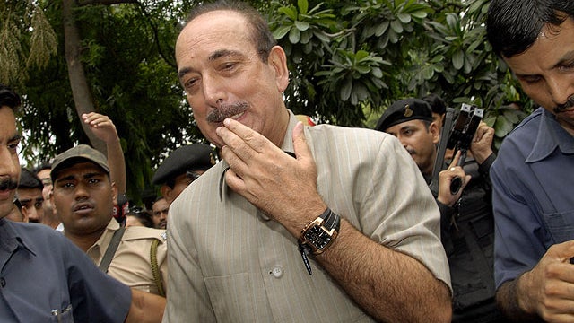 Indian Health Minister Ghulam Nabi Azad leaves his residence in New Delhi, India, July 5, 2011.  