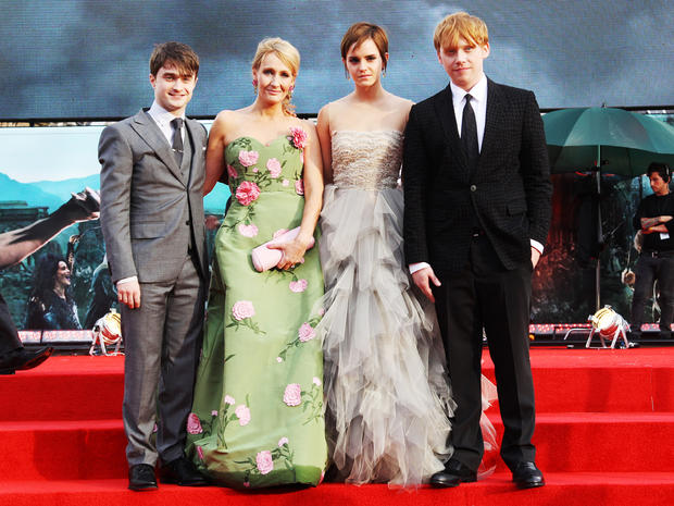 L-R Daniel Radcliffe, J.K Rowling, Emma Watson and Rupert Grint at world premiere in London last week of "Harry Potter and the Deathly Hallows: Part 2" 