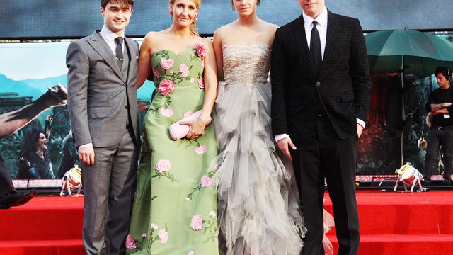 L-R Daniel Radcliffe, J.K Rowling, Emma Watson and Rupert Grint at world premiere in London last week of "Harry Potter and the Deathly Hallows: Part 2" 