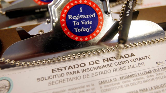 A Spanish version of a Nevada voter registration form is seen in Las Vegas Aug. 22, 2008. With immigration slowing, babies born in the U.S., rather than newly arrived Mexican immigrants, are now driving most of the fast growth in the Latino population. A  