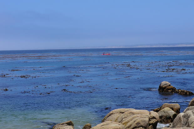View from the rocks lining Cannery Row 