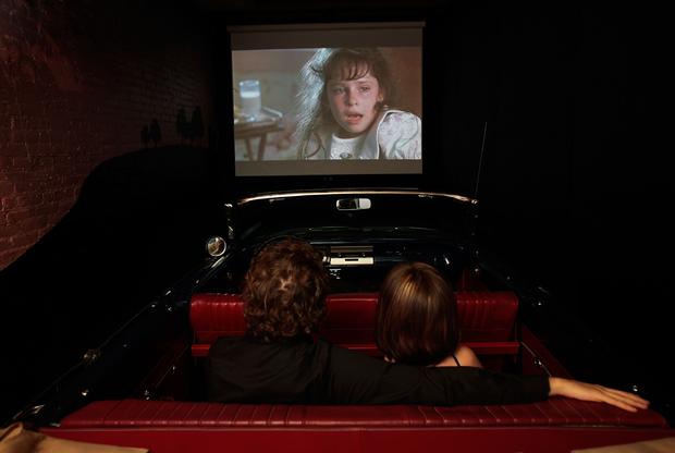 NYC Moviegoers Experience 1950s At Drive-In Theater 