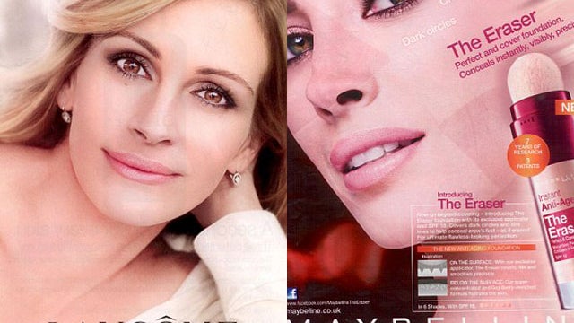 christy turlington, julia roberts, lancome, maybelline, airbrushing, advertising standards authority 