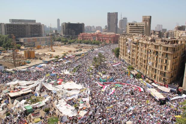Cairo's Tahrir Square, the epicenter of the January 25 uprising that toppled former Egyptian president Hosni Mubarak, witnessed a massive demonstration today under the slogan of  