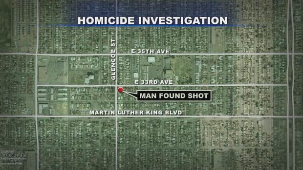 EAST 33RD AVE HOMICIDE MAP. 