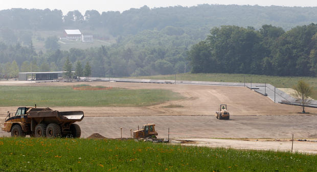 Construction continues in the plaza area of the permanent Flight 93 Memorial site in Shanksville, Pa. 