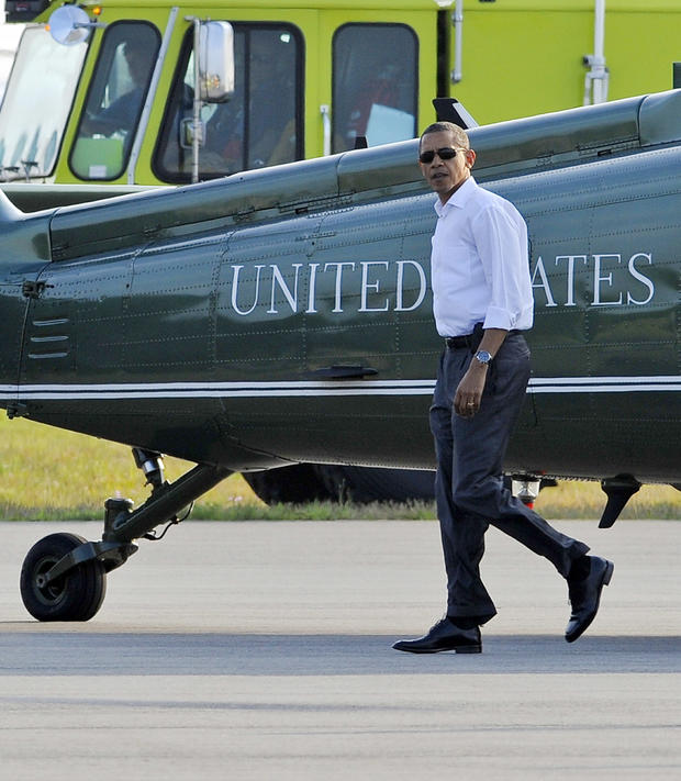 President Obama arrives at Martha's Vineyard. 