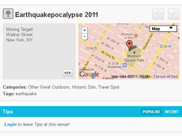 Earthquakepocalypse on Foursquare 