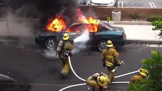 firefighter car explosion 