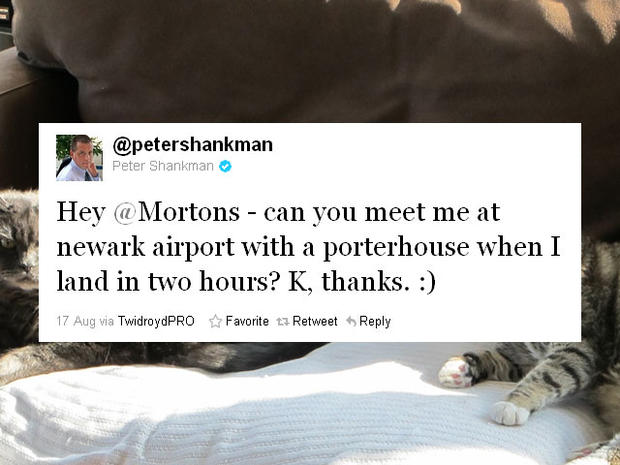 Man tweets at Morton's Steakhouse to bring him a porterhouse, wish granted 