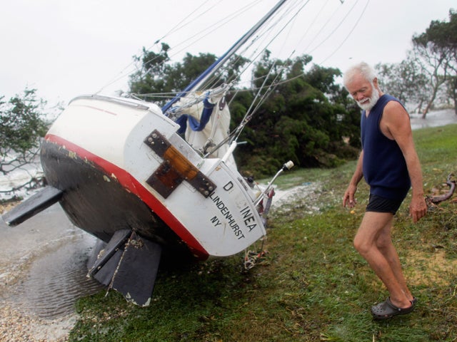 sailboat that floated onto land 