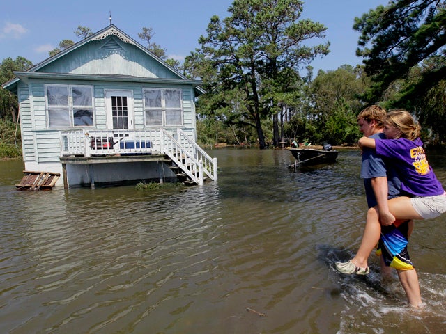 flooded home in  
