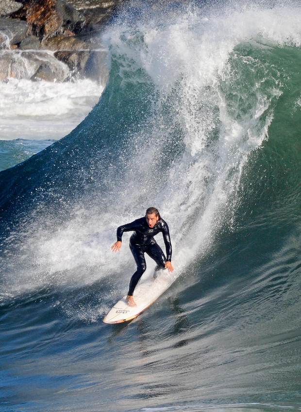 Pacific Storm Brings High Surf To Southern California 