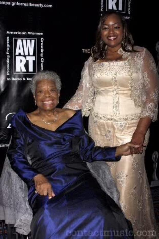 LaShell Griffin and Dr  Maya Angelou at The Gracies Awards  