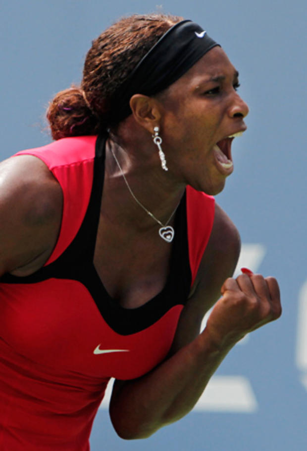 Serena Williams reacts 