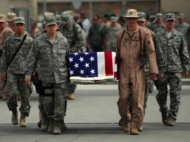 Captain Billy Boland Carrying Casket At Afghanistan NATO Base 