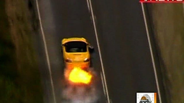 Porsche thought to be been stolen and used in numerous robberies is chased by police in Australia  