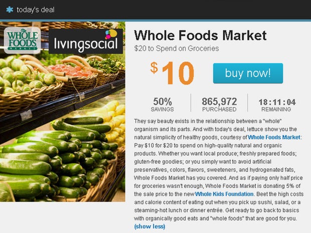 Living Social, Whole Foods 