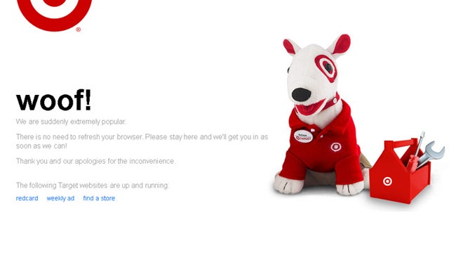 Message received by web users trying to access Target's website early Tuesday 