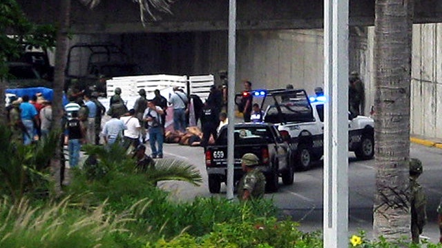 Scene in Veracruz where 35 bodies were found last month  